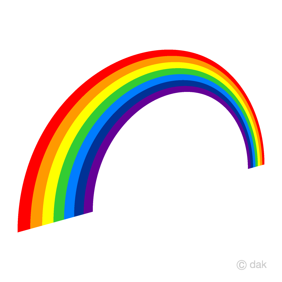 3d Flat Rainbow Clip Art Free Png Image Illustoon