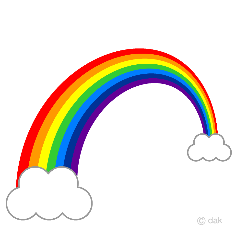 Flat 3D Rainbow and Cloud