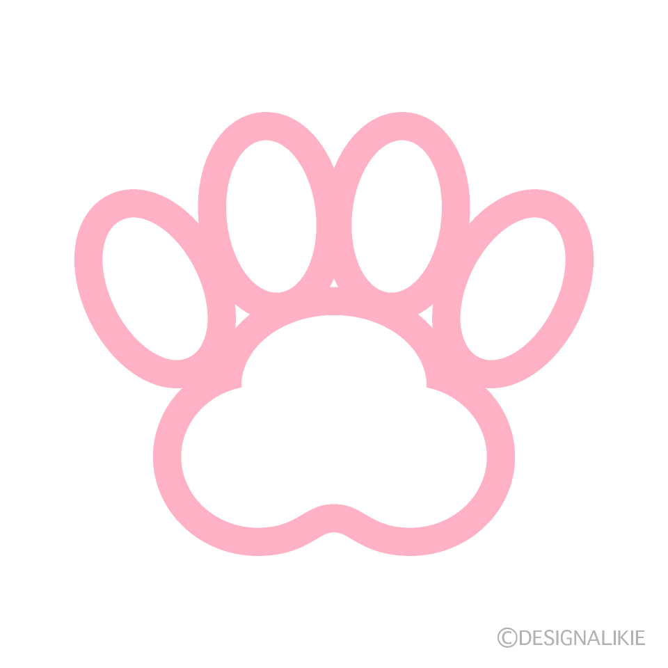 Pink Paw Print Symbol