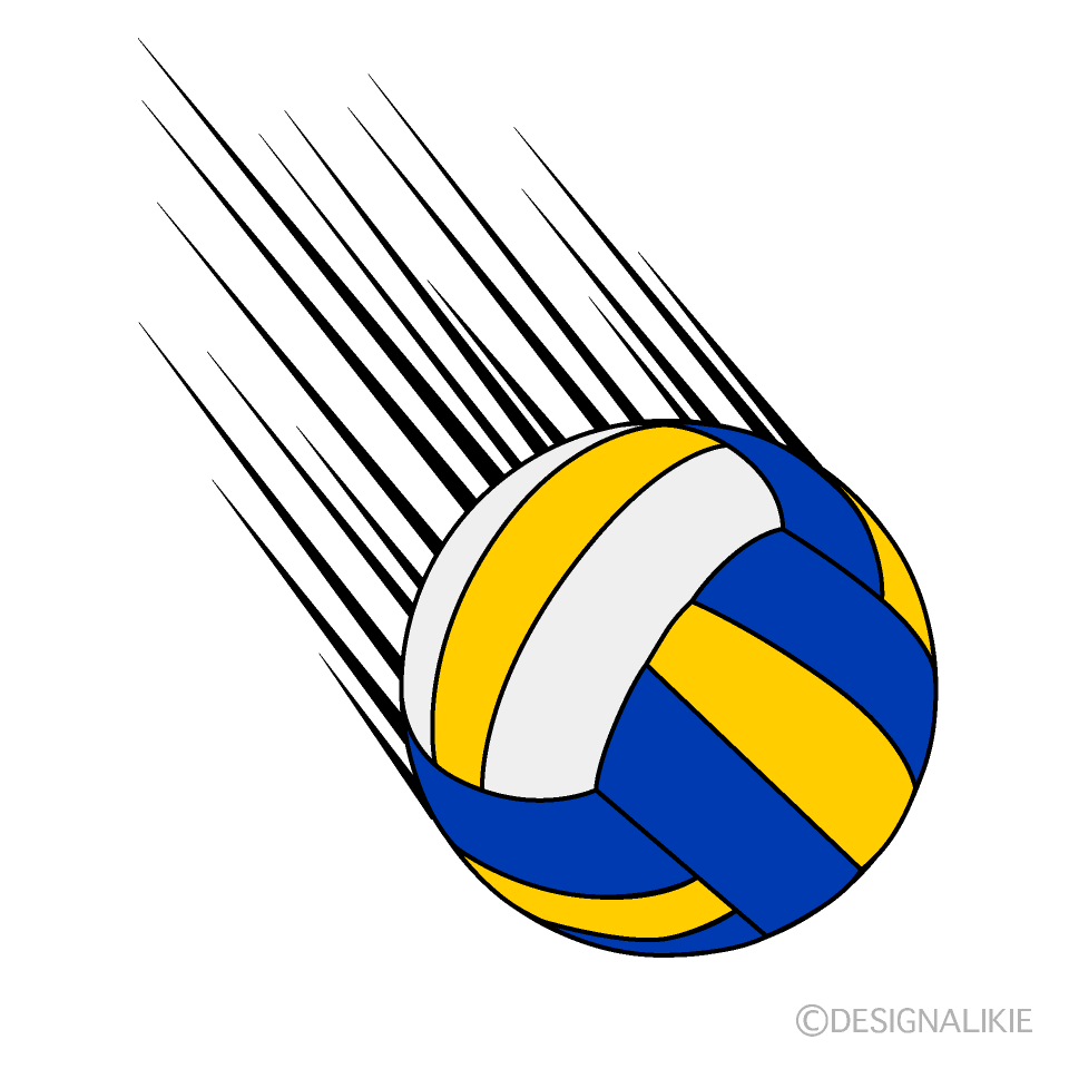 Blue and Yellow Volleyball Ball Spike Cartoon Free PNG Image｜Illustoon
