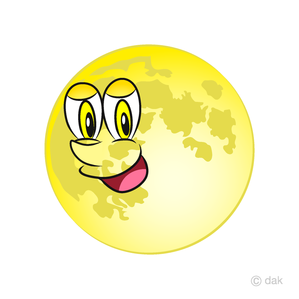 Moon Character Cartoon Free PNG Image｜Illustoon