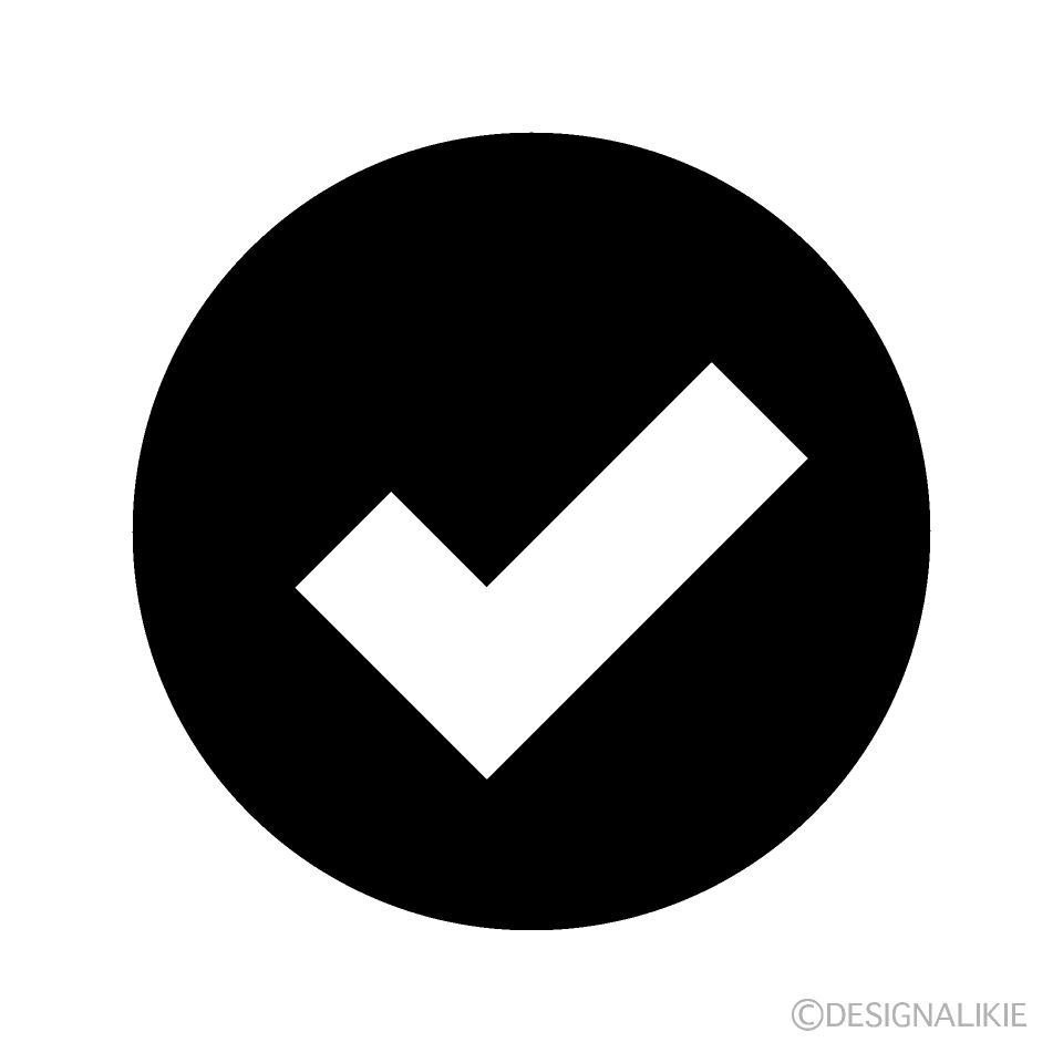 Marca de verificación en blanco y negro