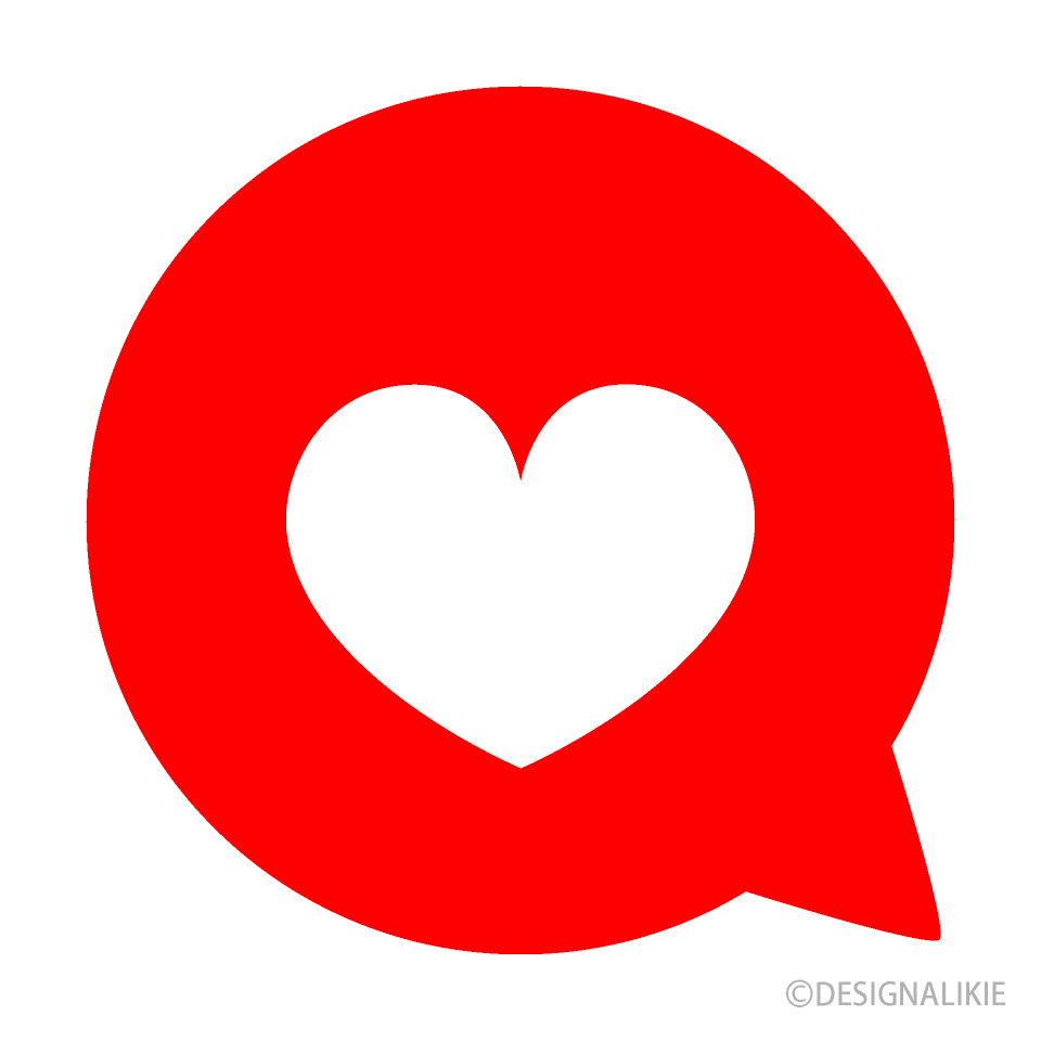 Red Heart Circle Speech Bubble