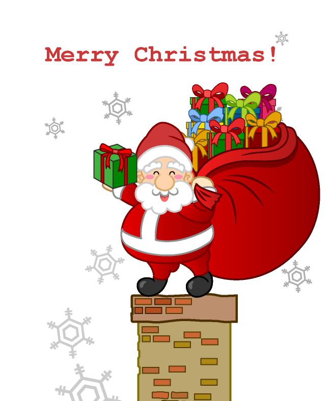 Santa Claus with a gift box