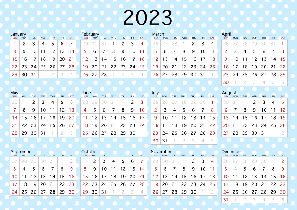 Lunares Calendario 2023