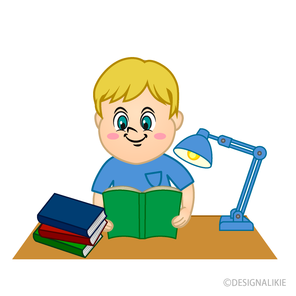 Boy Reading Homework