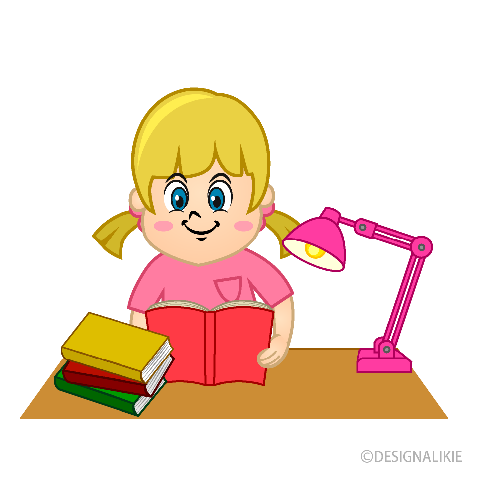 Girl Reading Homework