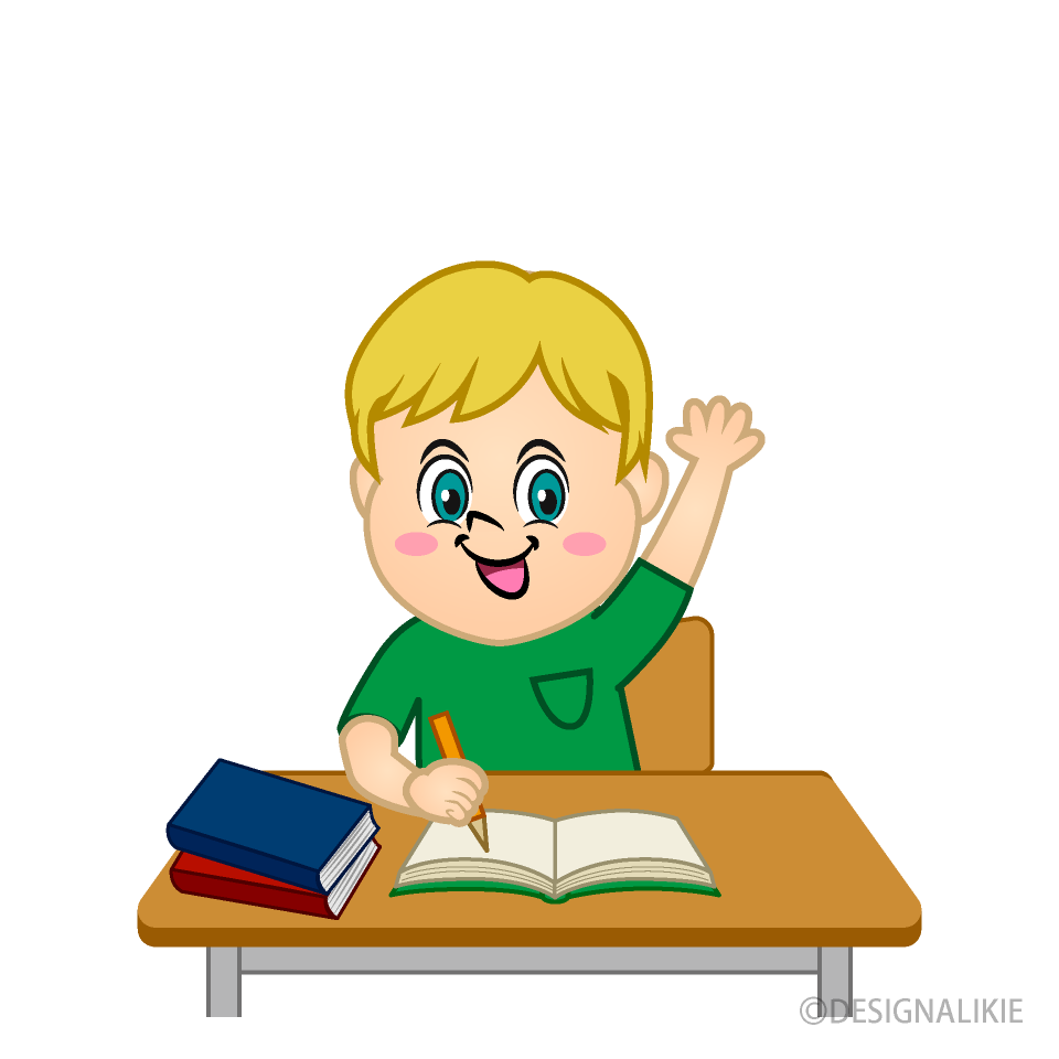 Niño estudiando en el aula Gratis Dibujos Animados Imágene｜Illustoon ES