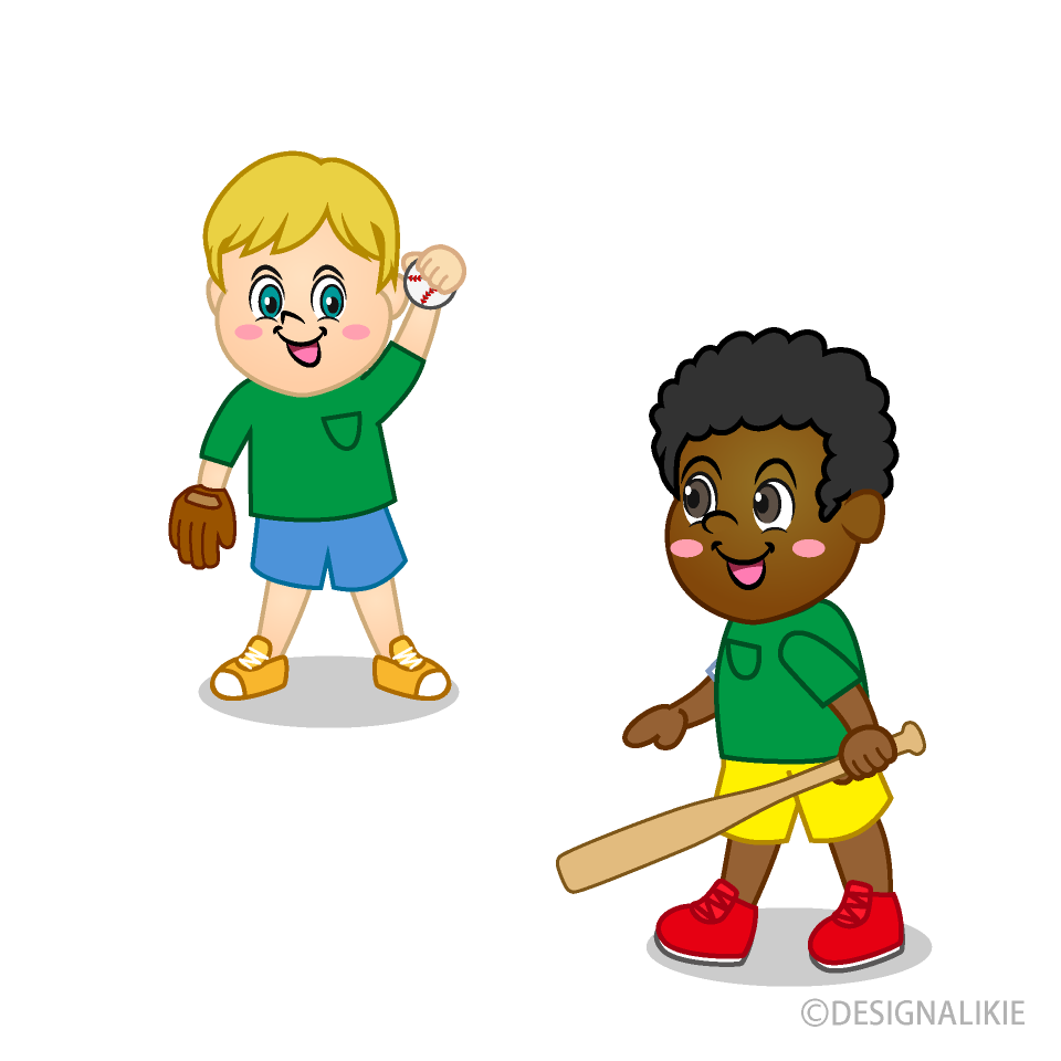 child playing baseball clipart