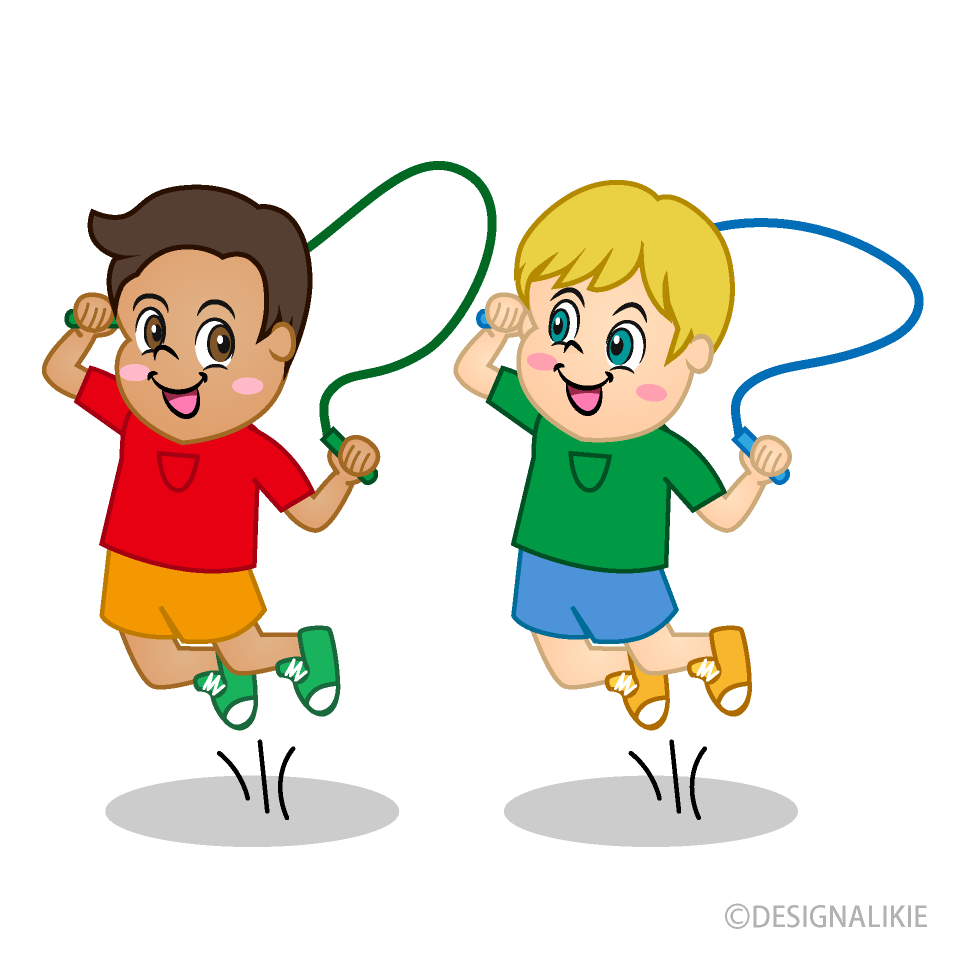Boy Friends Playing with Skipping Rope Clip Art Free PNG Image｜Illustoon