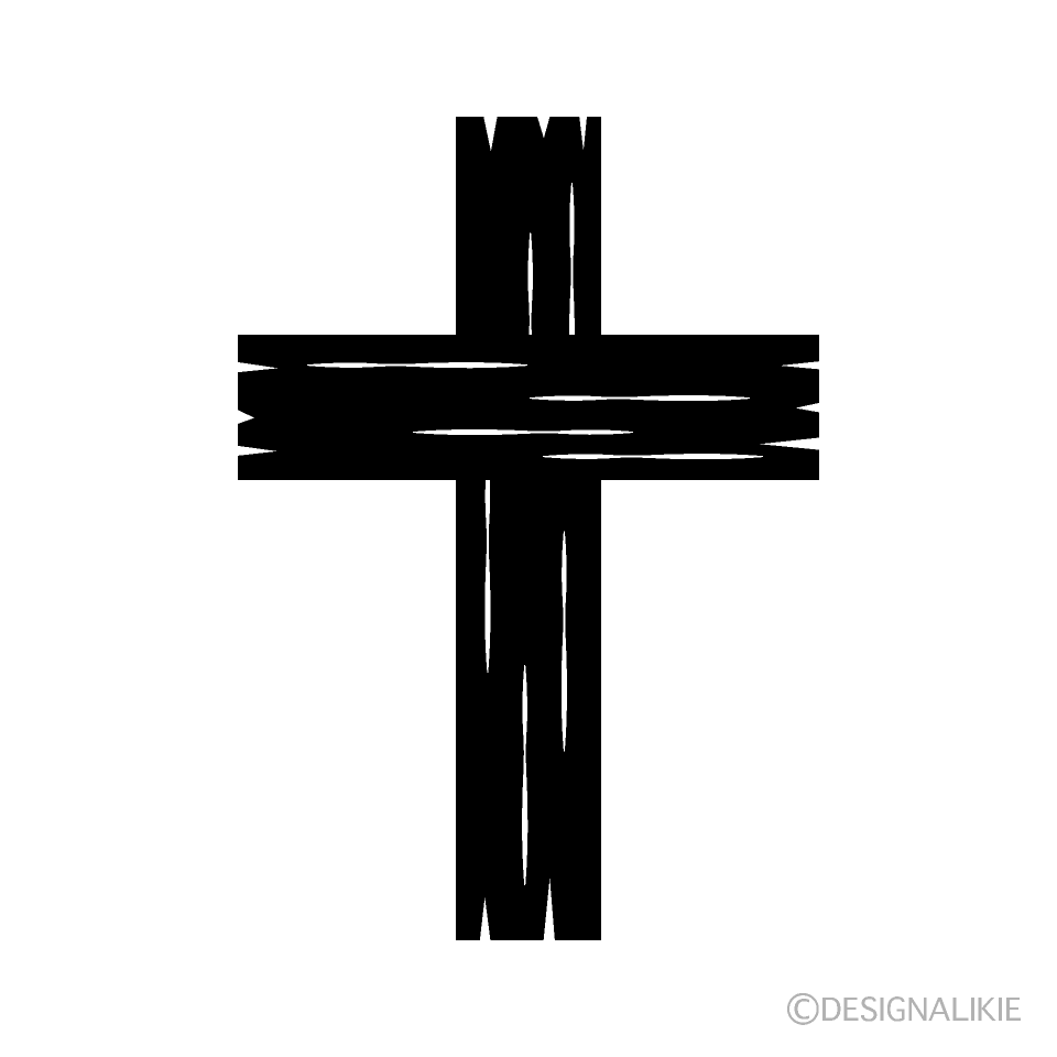 Wood Cross Black and White