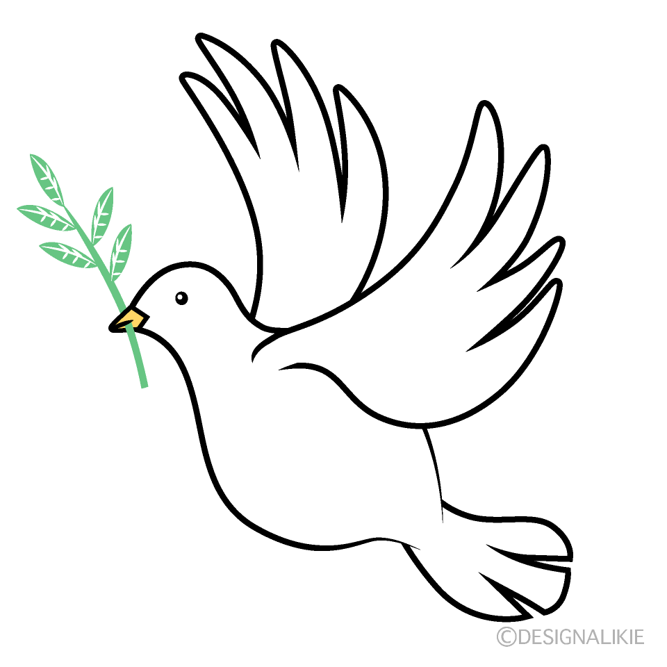 Paloma con símbolo de rama de olivo