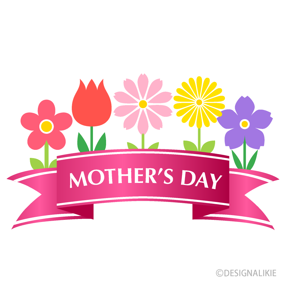 Cinta y flores del día de la madre