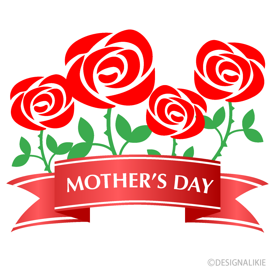 Cinta y rosas del día de la madre