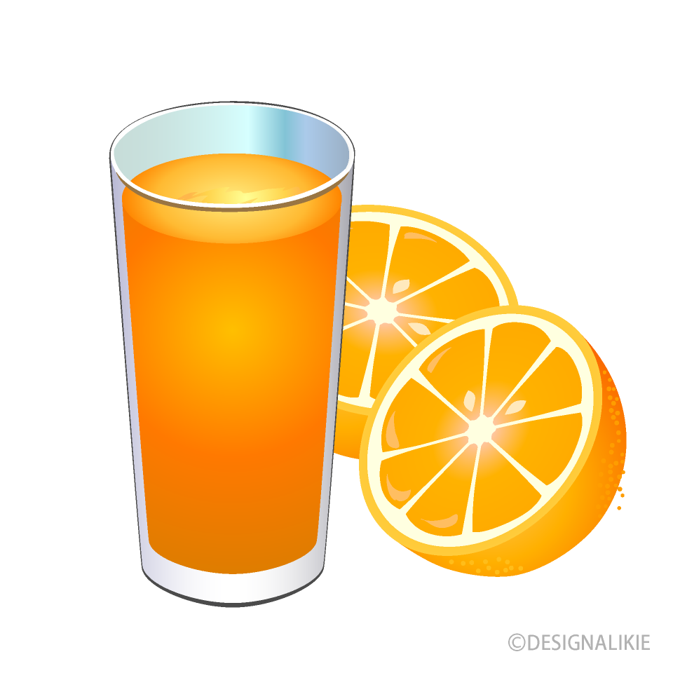 Cut Orange and Juice Clip Art Free PNG Image｜Illustoon