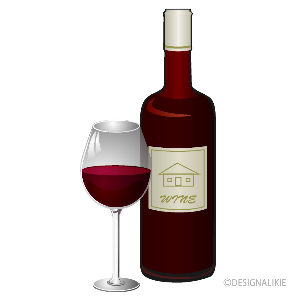 Red Wine Glass and Bottle