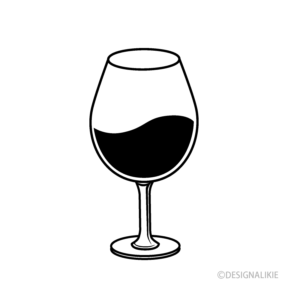 Copa de vino en blanco y negro