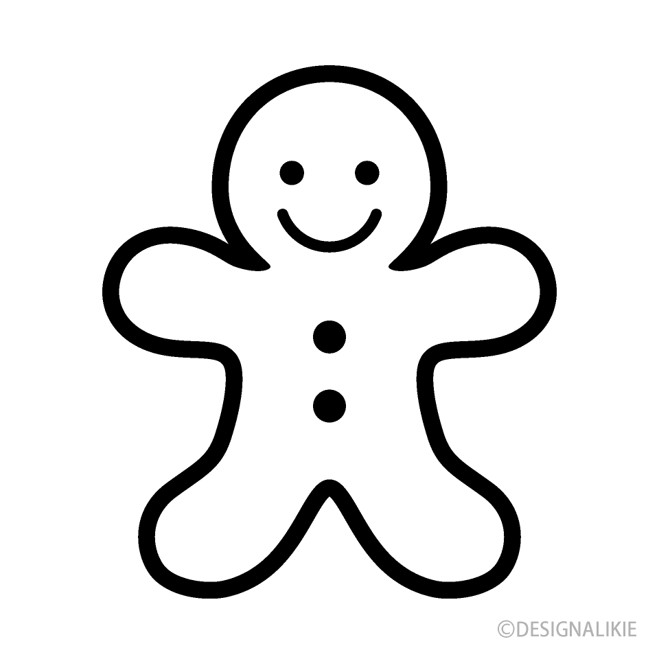 Gingerbread Man Black and White