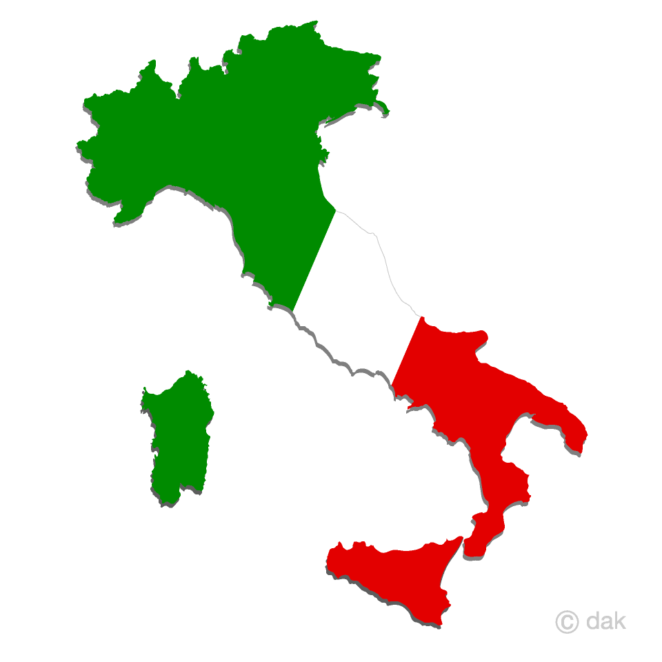 Italy Flag Map Clip Art Free PNG Image｜Illustoon