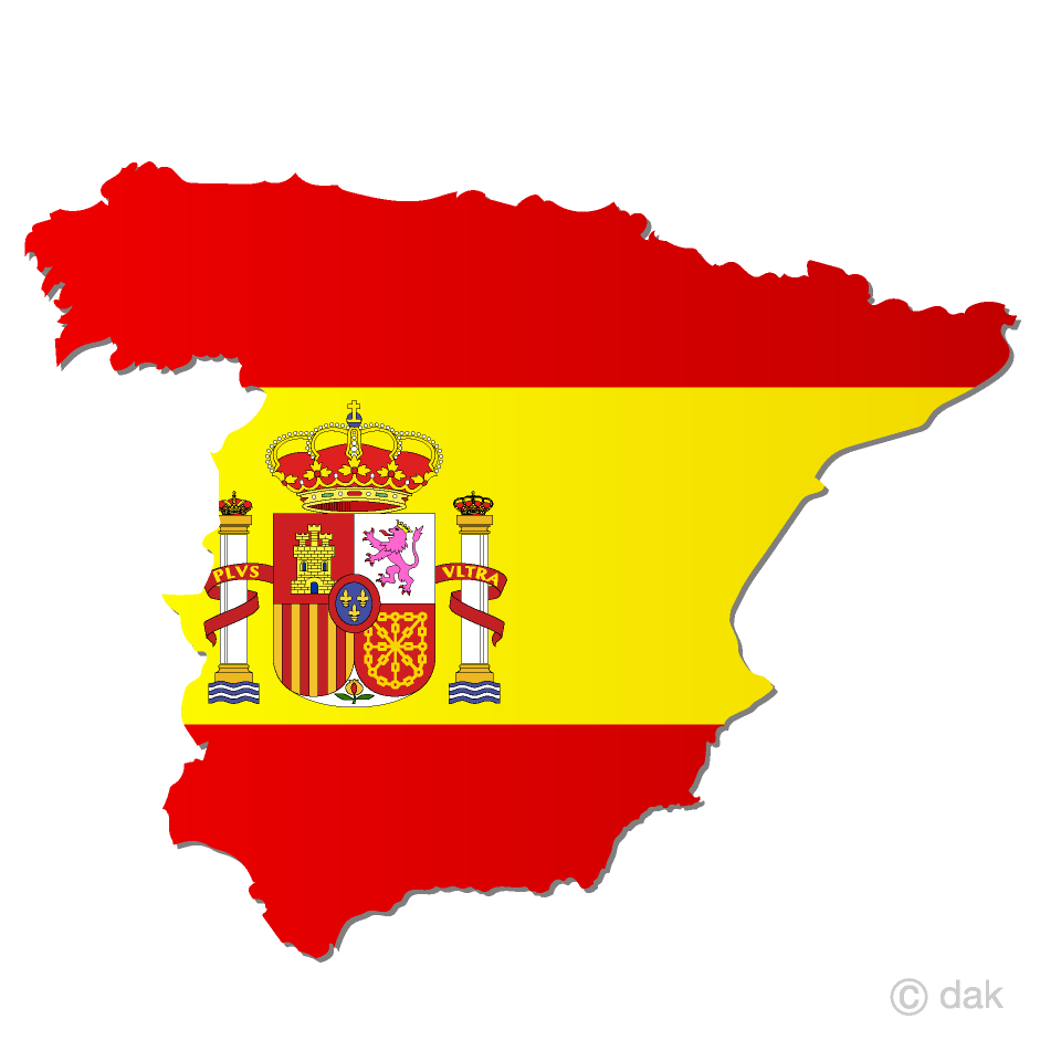 Mapa De La Bandera De España Gratis Dibujos Animados Imágene｜illustoon Es