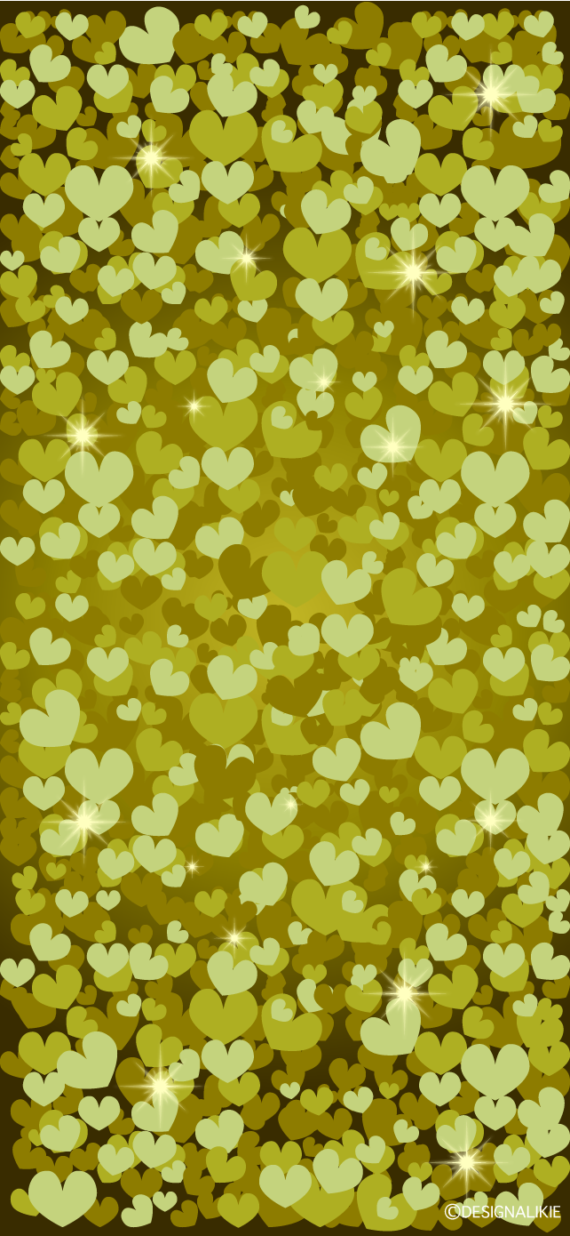 Glitter Gold Heart Wallpaper for iPhone Free PNG Image｜Illustoon