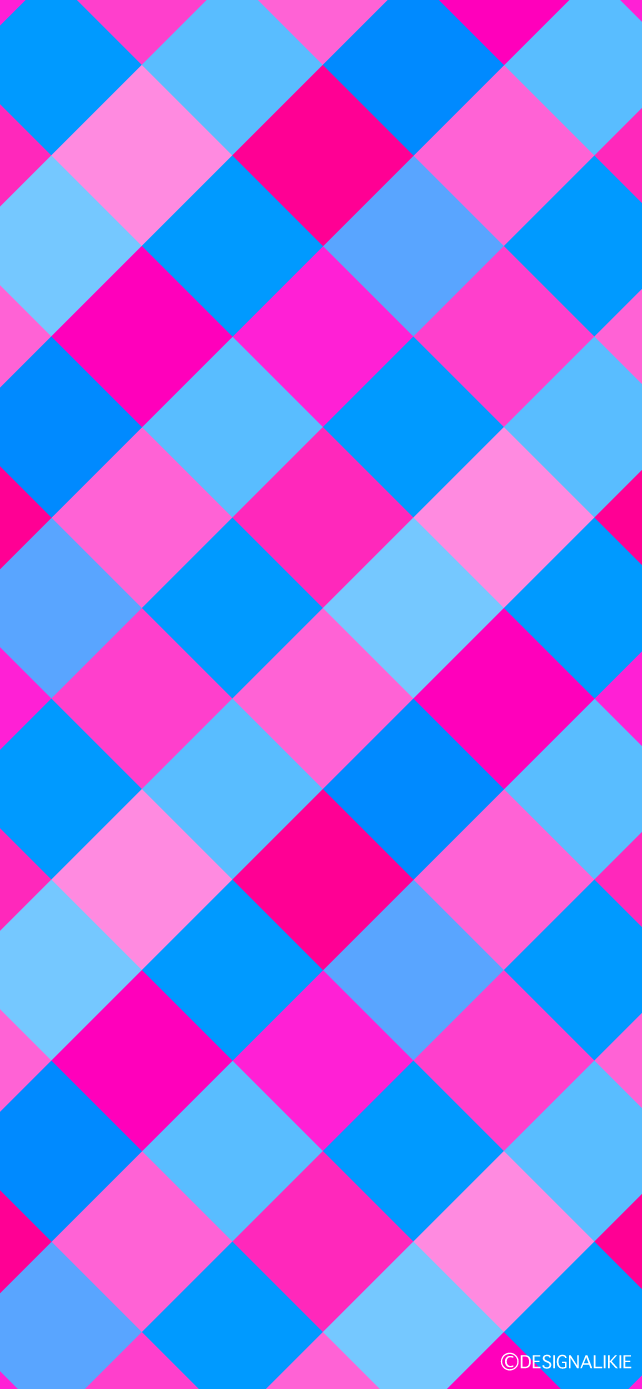 Blue and Pink Check Wallpaper for iPhone Free PNG Image｜Illustoon