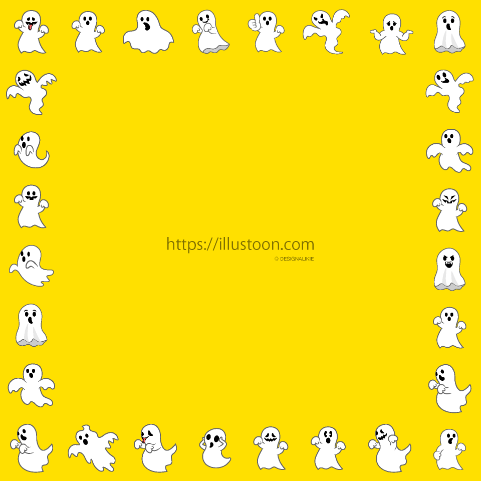 Ghosts Square Border Yellow