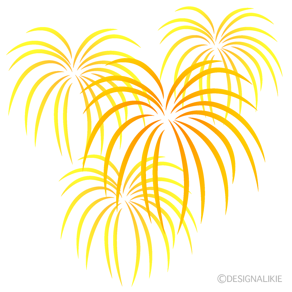 Many Yellow Fireworks