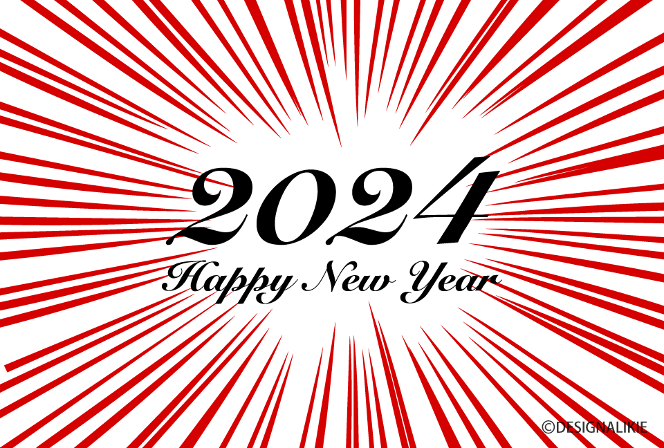 Bengala Rojo y Blanco Feliz Año Nuevo 2024