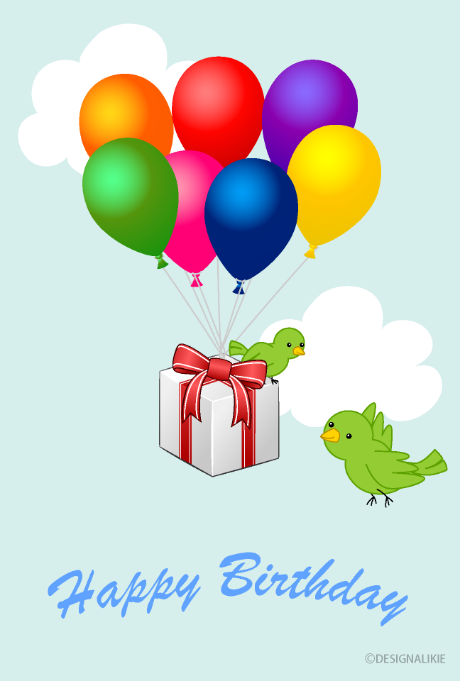 Balloons and birds' birthday gifts
