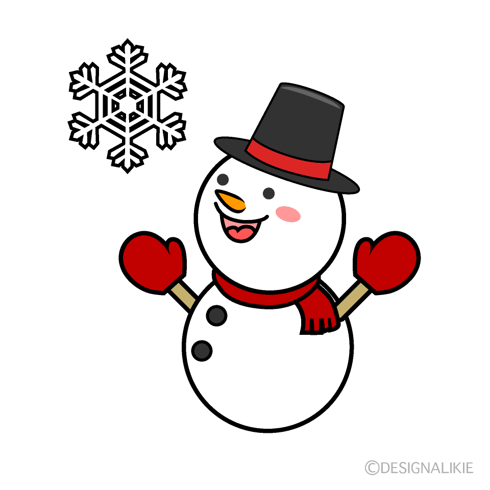 Cute Snowman in Snow