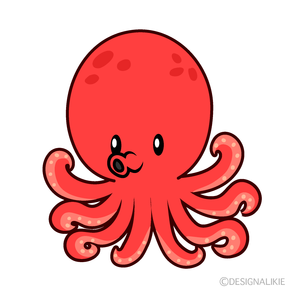 Cute Red Octopus