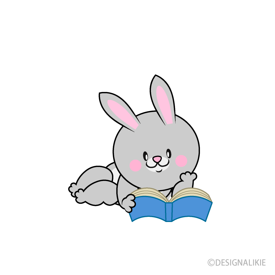 Rabbit Lying Down and Reading
