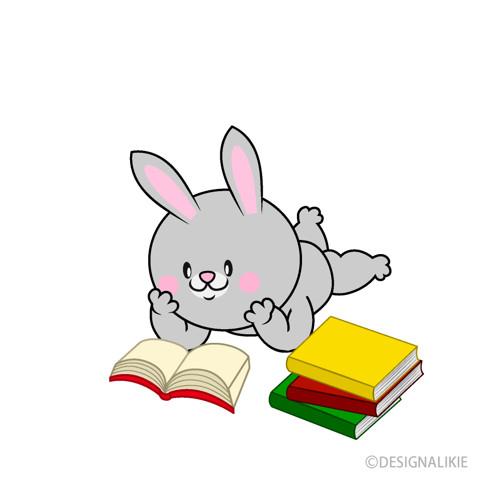 Rabbit Relaxing and Reading