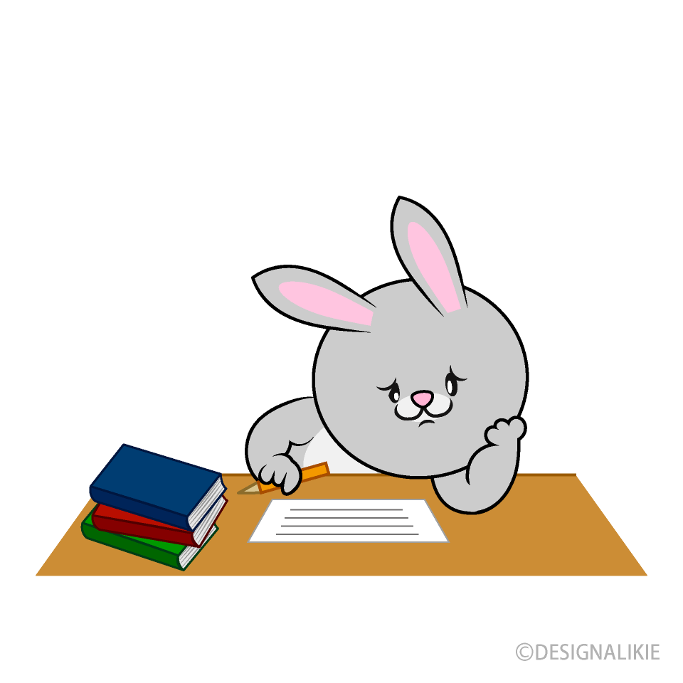 Rabbit Tired of Studying