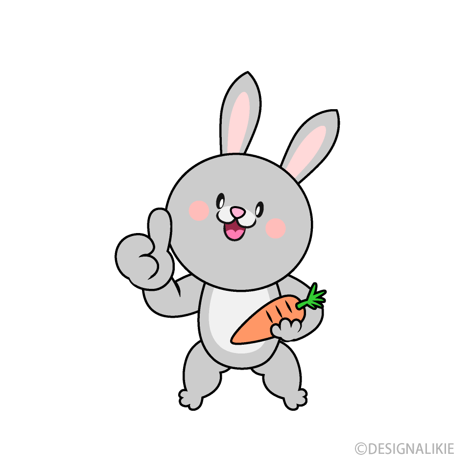 Thumbs up Rabbit with Carrot