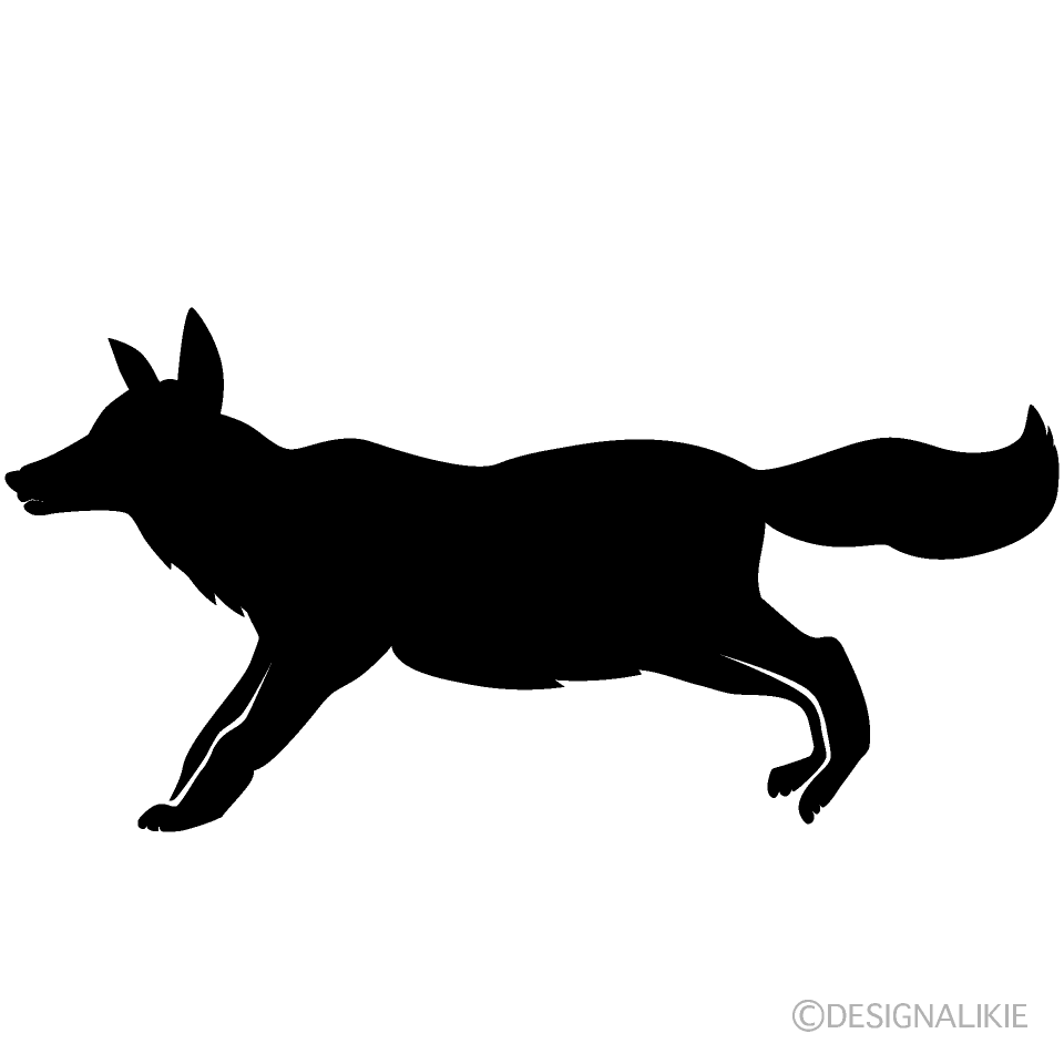 running fox silhouette clip art