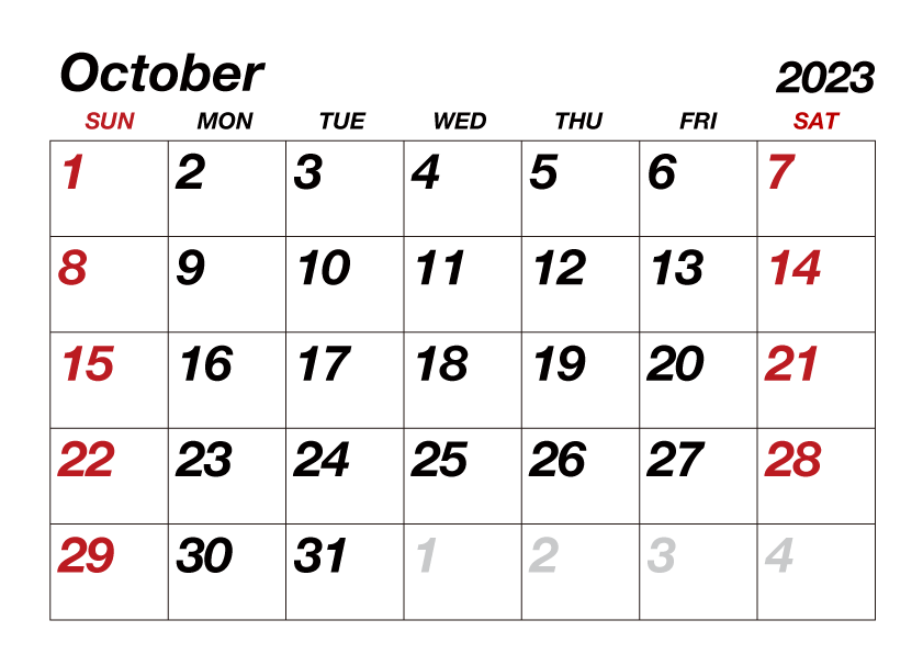 October2023 Calendar