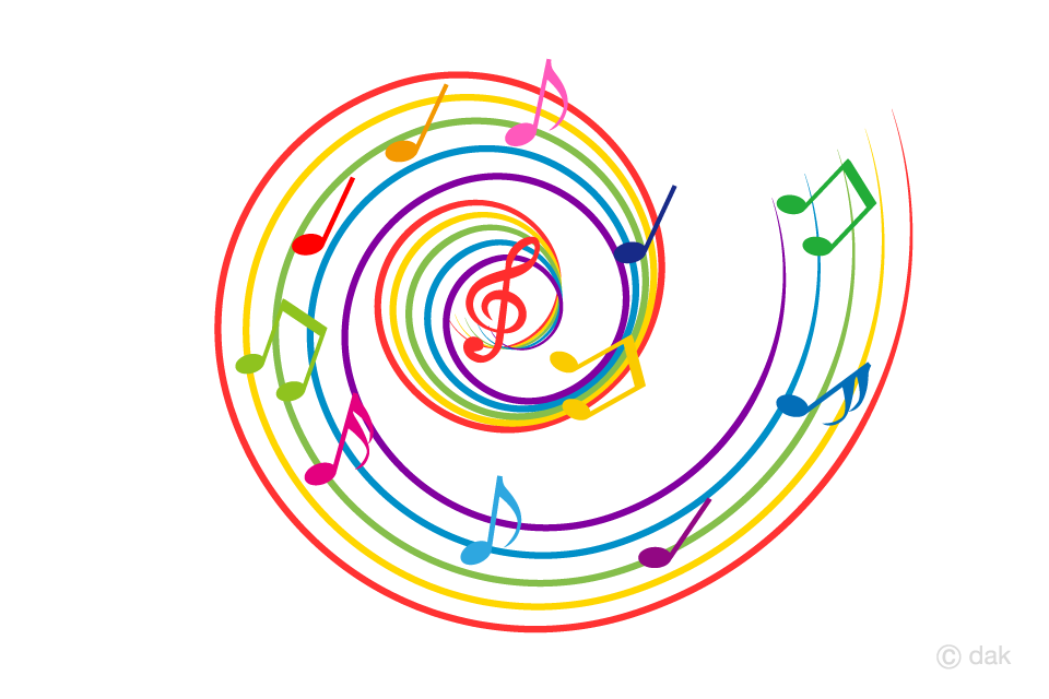 Colorful Music Score with Whirlpool
