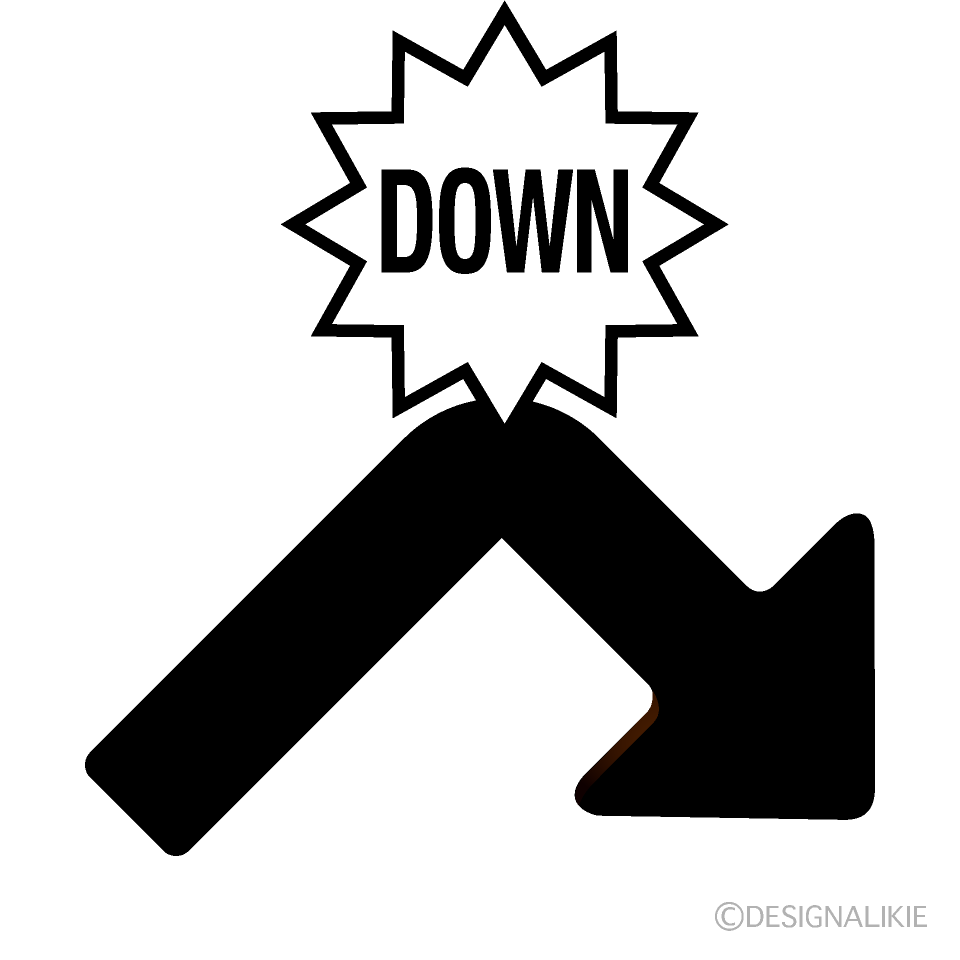 Black Downward Arrow With Down Silhouette Free Png Image｜illustoon 5846