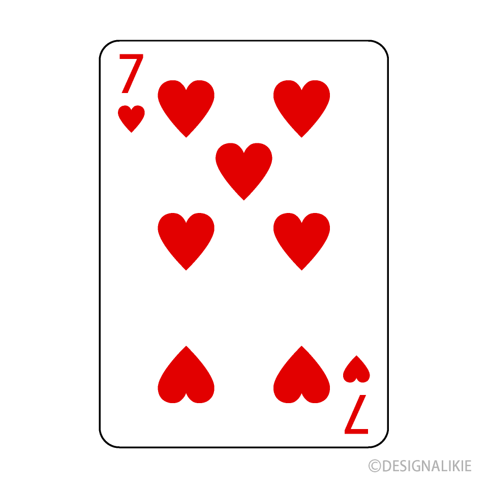 Seven of Hearts Playing Card Clip Art Free PNG Image｜Illustoon