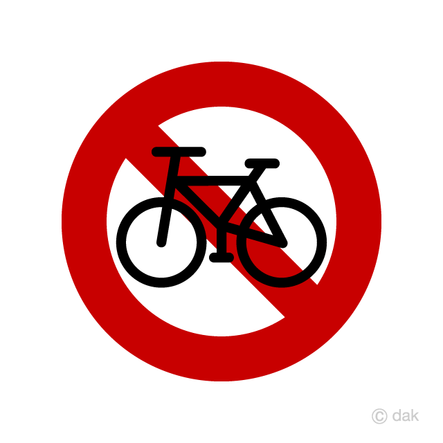 No hay señal de bicicleta