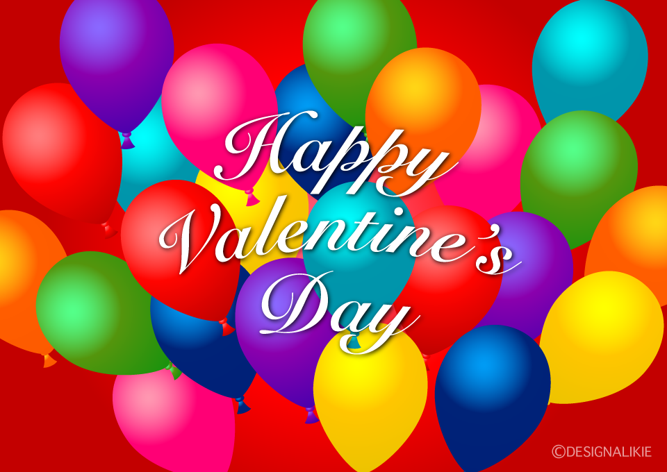Valentine's Day on Colorful Balloons