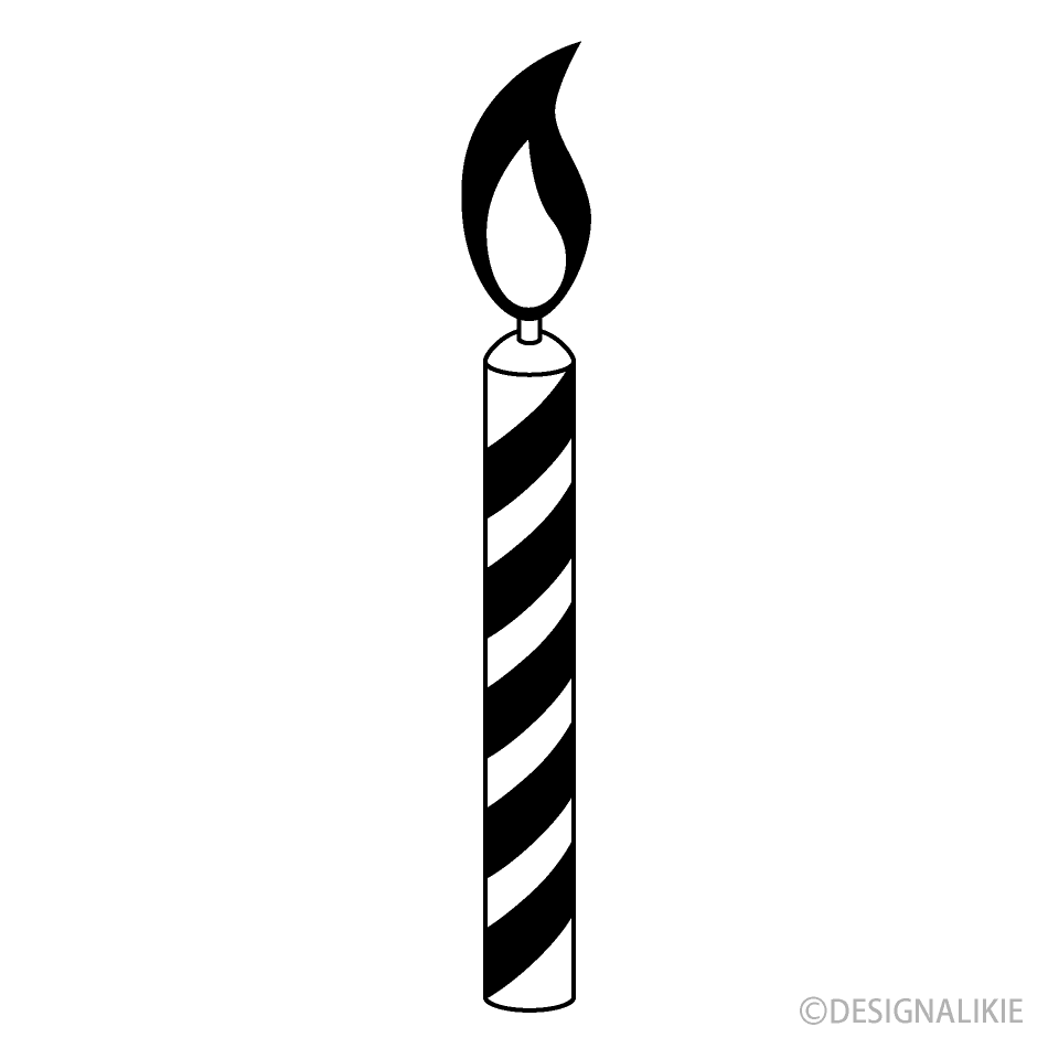 Striped Candle Black and White