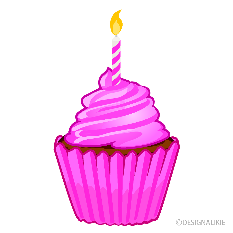 Cupcake de Cumpleaños Rosa