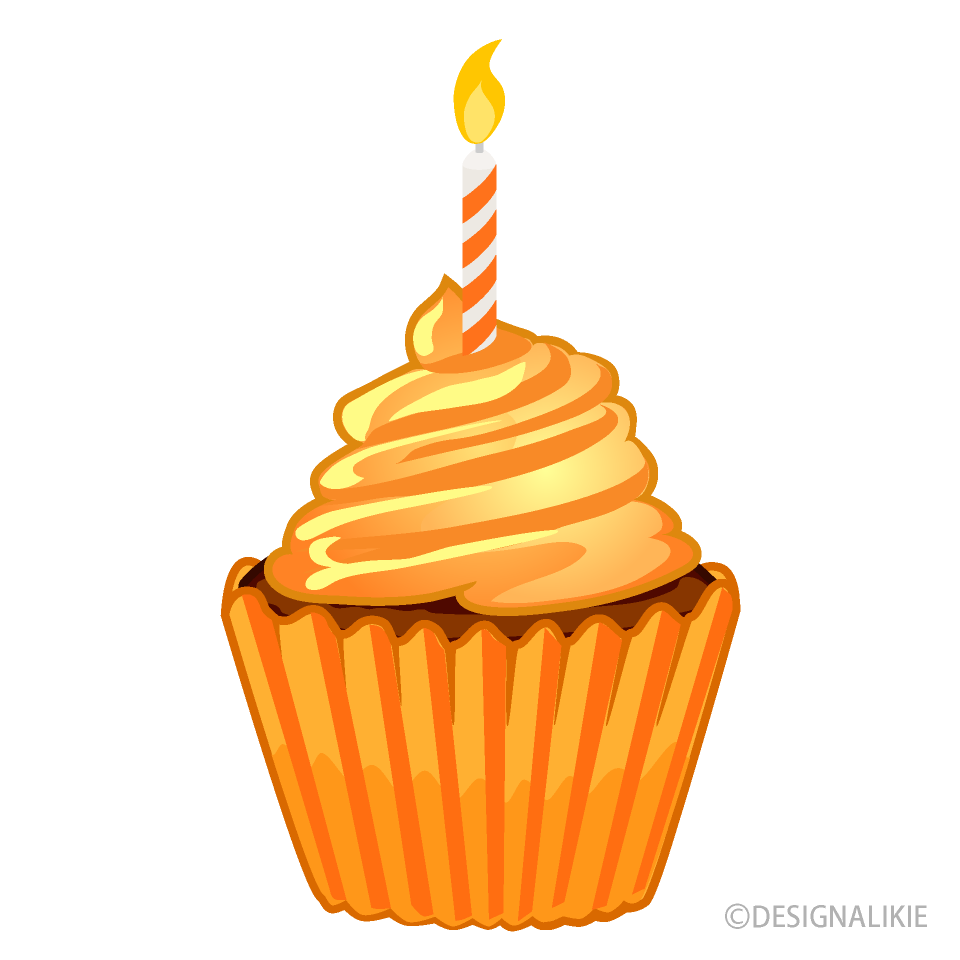 Cupcake de Cumpleaños Naranja