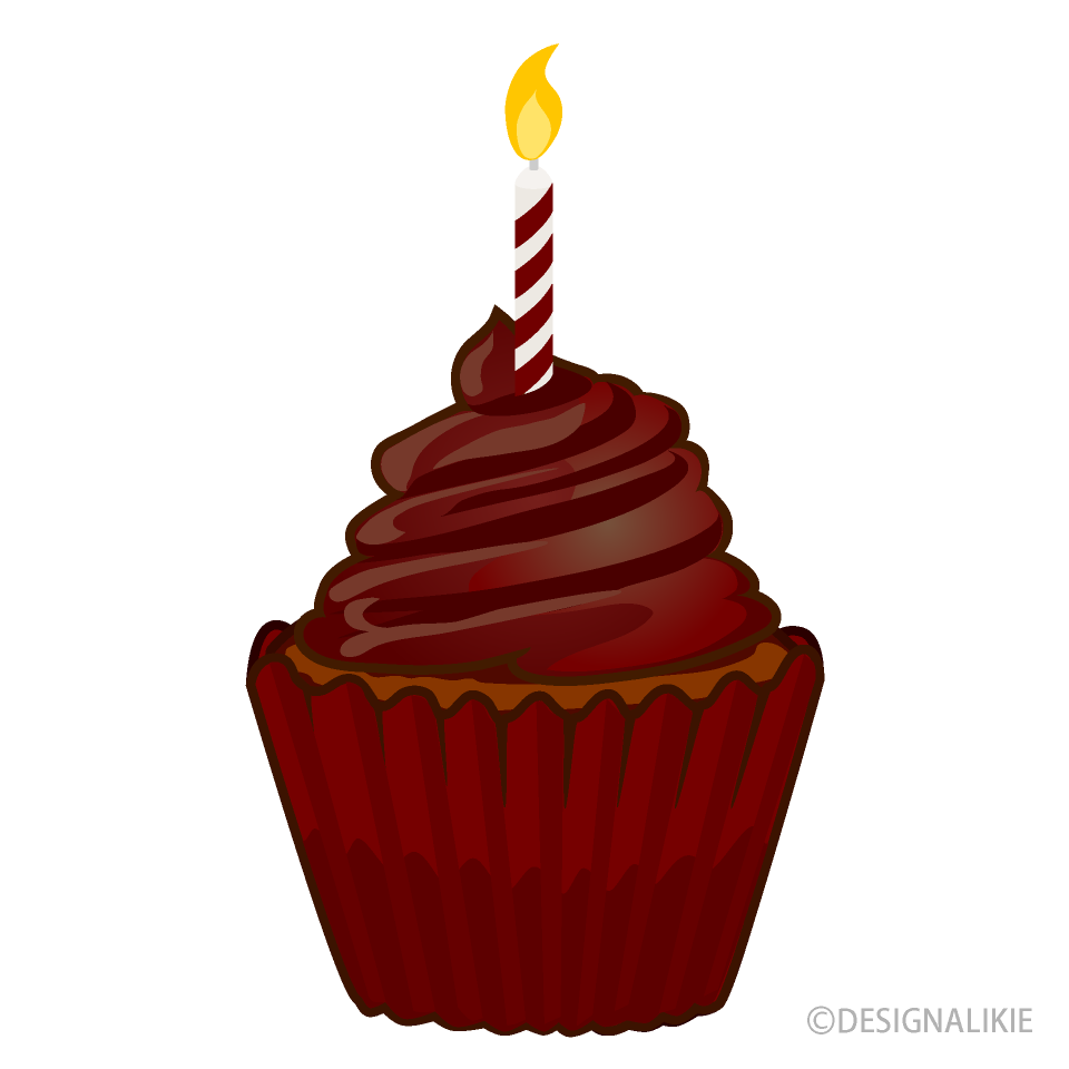Chocolate Birthday Cupcake Clip Art Free PNG Image｜Illustoon