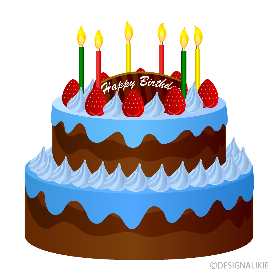 Simple blue birthday cake Royalty Free Vector Image