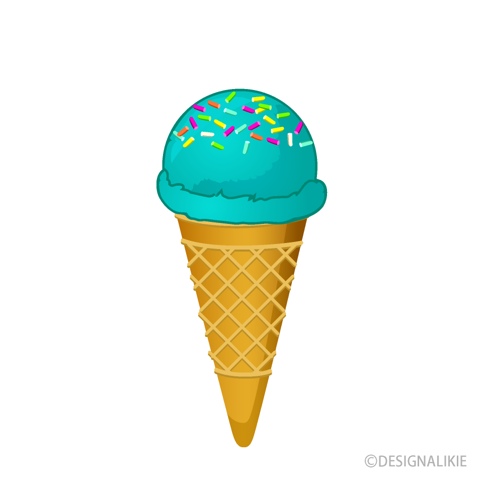 Sprinkles Aqua Ice Cream Clip Art Free PNG Image｜Illustoon