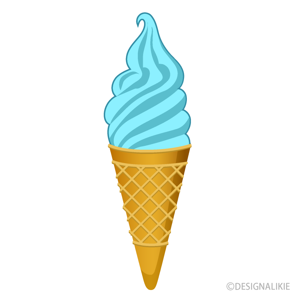 Light Blue Soft Serve Ice Cream